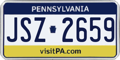 PA license plate JSZ2659