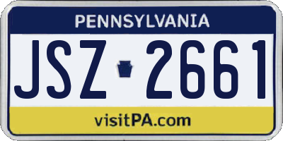 PA license plate JSZ2661