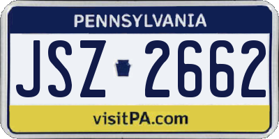 PA license plate JSZ2662