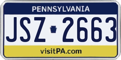 PA license plate JSZ2663