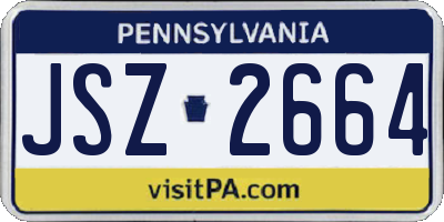 PA license plate JSZ2664
