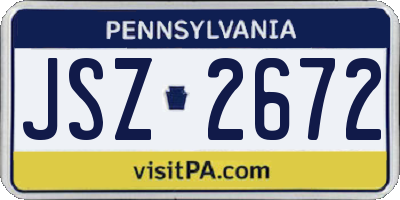 PA license plate JSZ2672