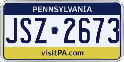 PA license plate JSZ2673