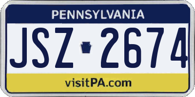 PA license plate JSZ2674