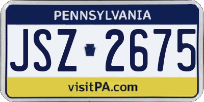 PA license plate JSZ2675