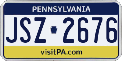 PA license plate JSZ2676