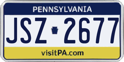 PA license plate JSZ2677