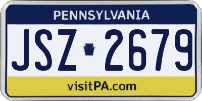 PA license plate JSZ2679