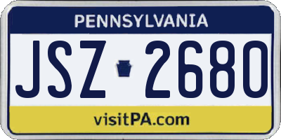 PA license plate JSZ2680