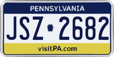 PA license plate JSZ2682