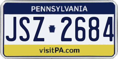 PA license plate JSZ2684