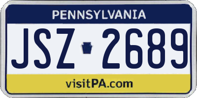 PA license plate JSZ2689