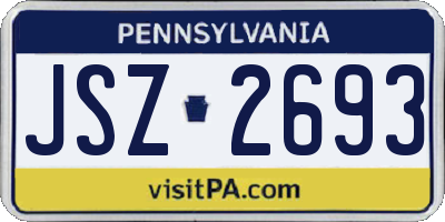 PA license plate JSZ2693