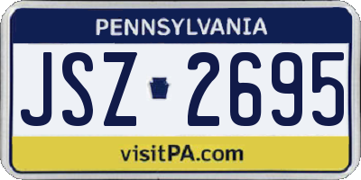 PA license plate JSZ2695