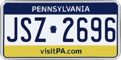 PA license plate JSZ2696