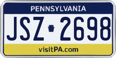 PA license plate JSZ2698