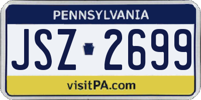 PA license plate JSZ2699