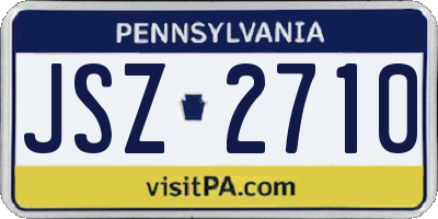 PA license plate JSZ2710