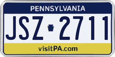 PA license plate JSZ2711
