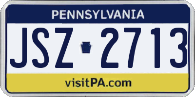 PA license plate JSZ2713