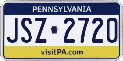 PA license plate JSZ2720