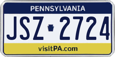 PA license plate JSZ2724