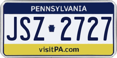 PA license plate JSZ2727
