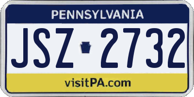 PA license plate JSZ2732