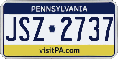 PA license plate JSZ2737