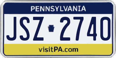 PA license plate JSZ2740