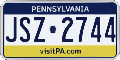 PA license plate JSZ2744