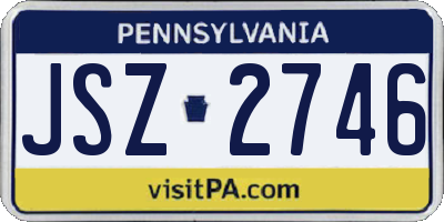 PA license plate JSZ2746