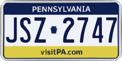 PA license plate JSZ2747