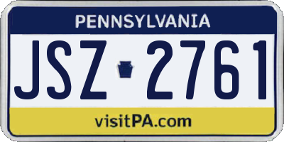 PA license plate JSZ2761
