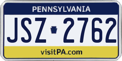 PA license plate JSZ2762