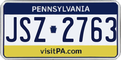 PA license plate JSZ2763