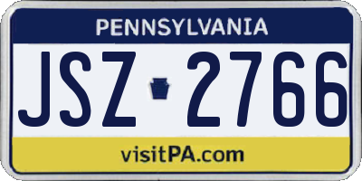 PA license plate JSZ2766
