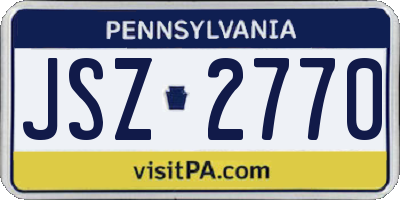 PA license plate JSZ2770