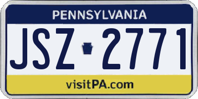 PA license plate JSZ2771
