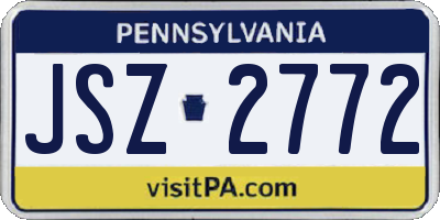 PA license plate JSZ2772