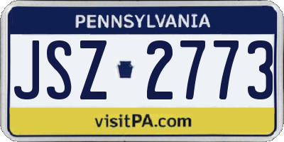 PA license plate JSZ2773