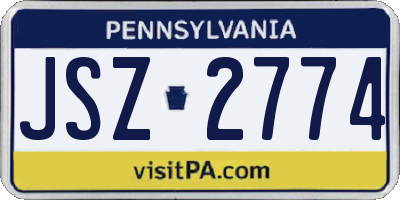 PA license plate JSZ2774