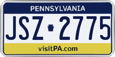 PA license plate JSZ2775