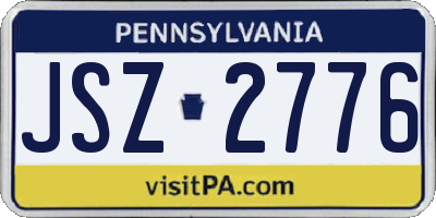 PA license plate JSZ2776