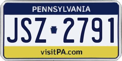PA license plate JSZ2791