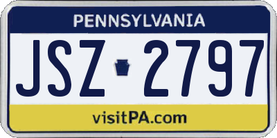 PA license plate JSZ2797