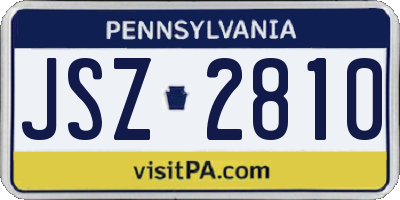 PA license plate JSZ2810