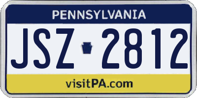 PA license plate JSZ2812