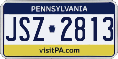 PA license plate JSZ2813
