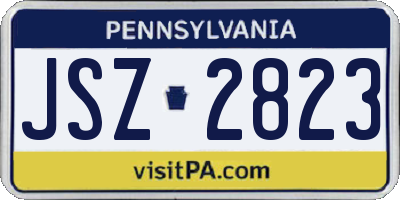 PA license plate JSZ2823